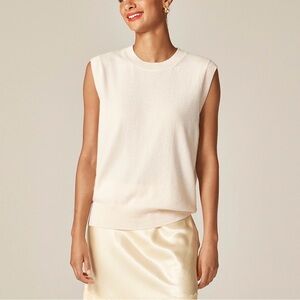 J.Crew | Cashmere relaxed sweater-vest | Snow | Size M